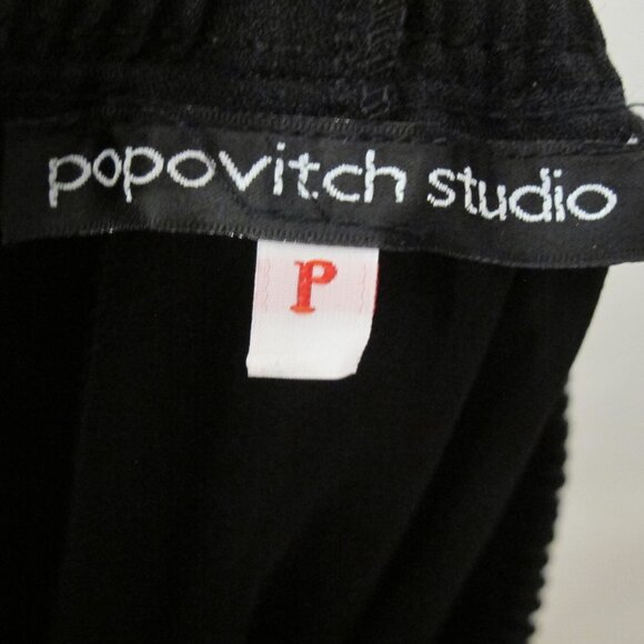 Popovitch Studio black pants with black and white detail  P - Picture 2 of 4